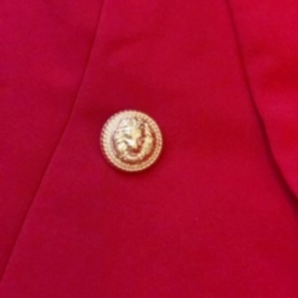 Candy Apple Red Blazer W/ Gold Lion Buttons - Picture 7 of 7